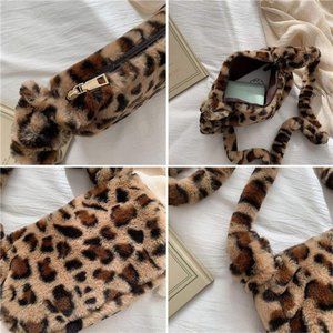 Fluffy Plush Clutch Faux Fur Handbag Tote Bag